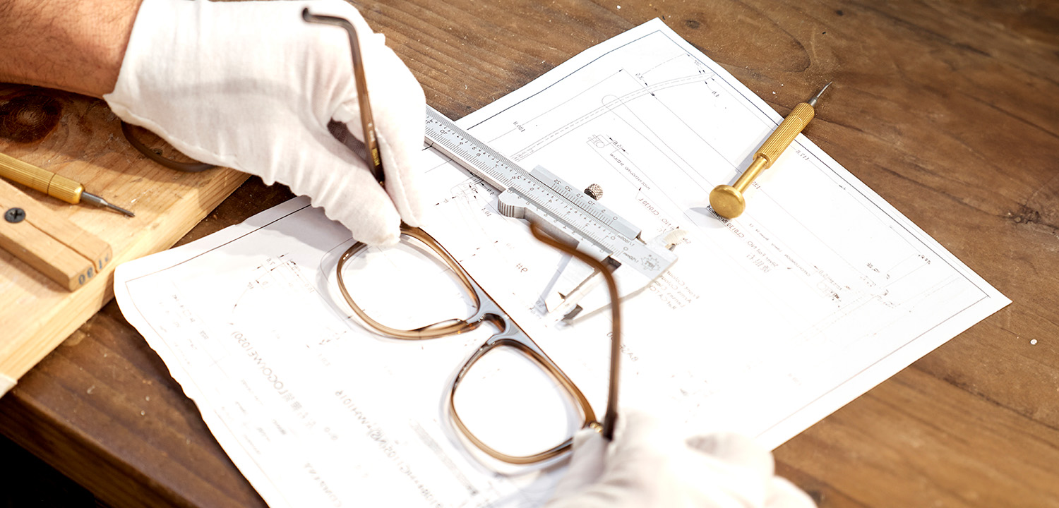 Tom Davies frames being filed by hand at the brand's London factory